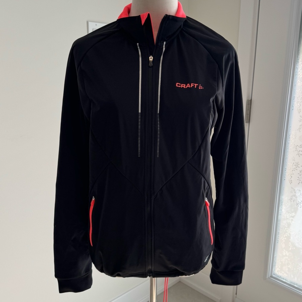 Craft Black Women's Ventair Wind Jacket with fleece lining